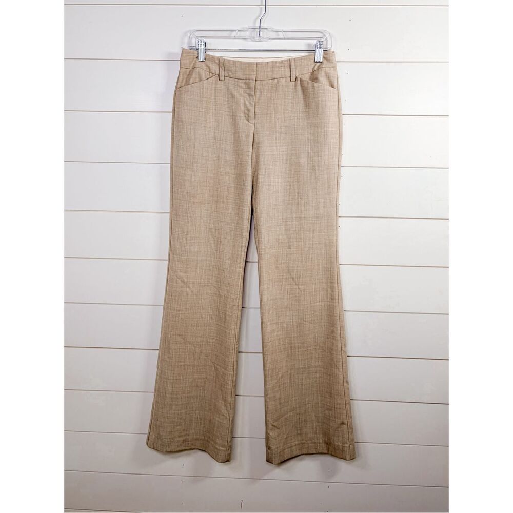 Express Design Studio Women's Editor Wide Leg Dress Trousers Pants Beige Size 4